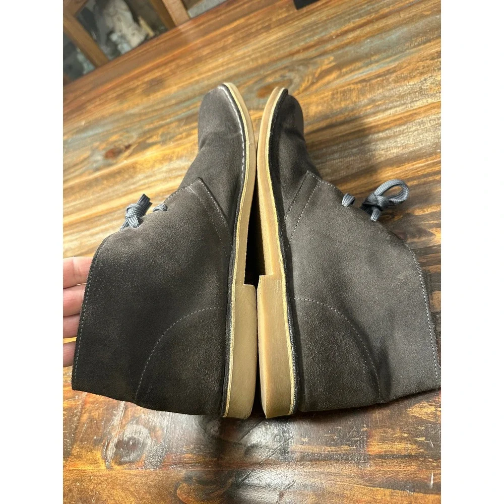 Robert Wayne Mens Suede Chukka Boots Dark Gray‎ Lace Up Desert Boots Size 13